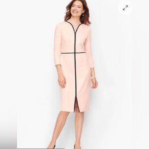 Talbots TIPPED PONTE SHEATH DRESS - SCALLOP PINK